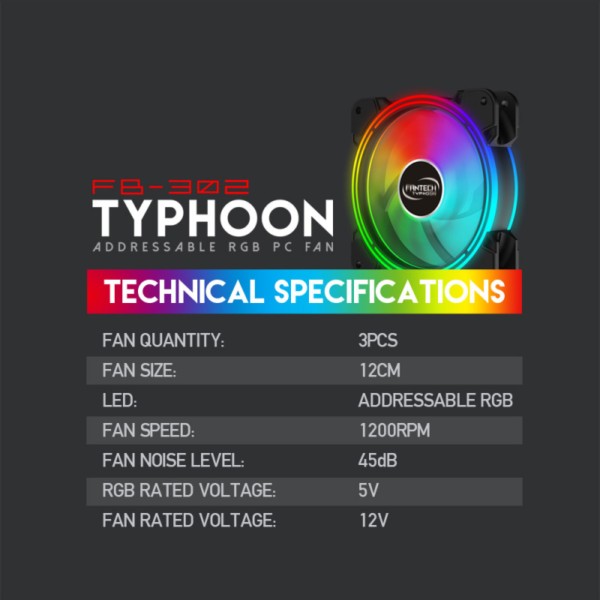 Kuler Fantech RGB FB-302 Typhoon