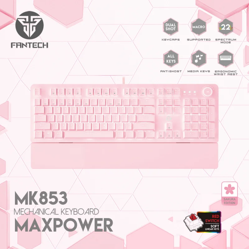 Fantech Mehanička Gamig Tastatura MK853 Sakura Edition (Red Switch)