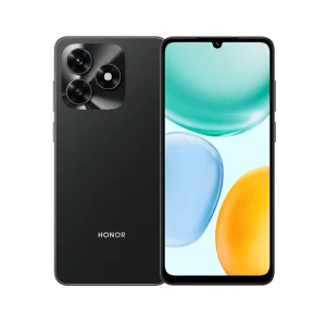 Honor X7d 8/256GB crni – mobilni telefon na beloj pozadini