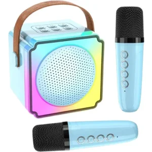 Karaoke bluetooth zvučnik sa 2 mikrofona P8, plavi
