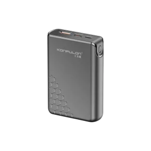 Konfulon A6Q power bank 10000mAh crna – prednji prikaz