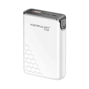 Konfulon A6Q power bank 10000mAh bela – prednji prikaz